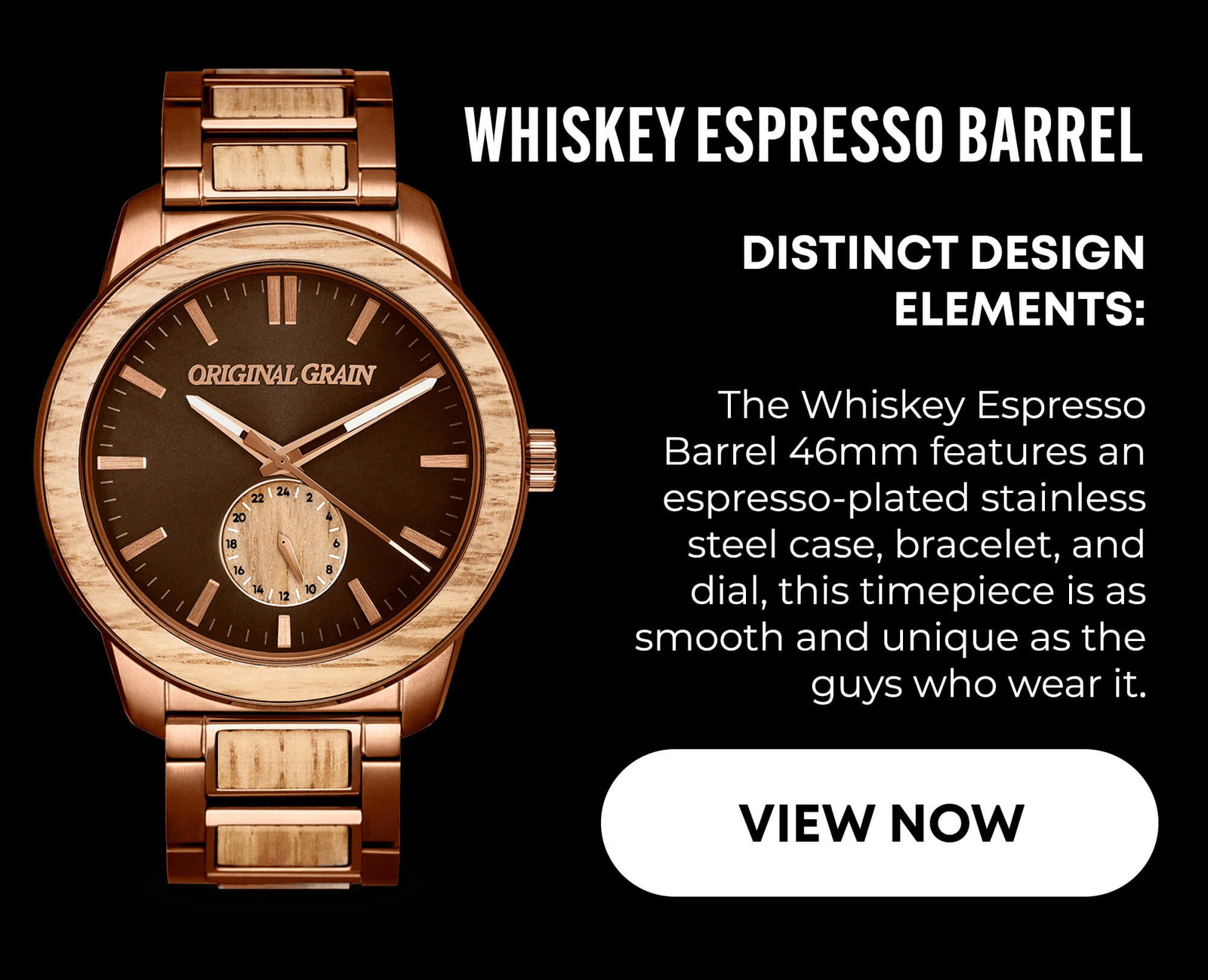 Whiskey Espresso Barrel 46mm- Shop Now