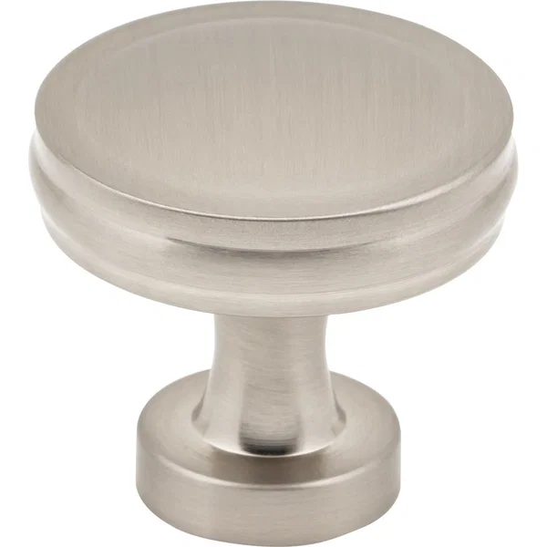 Jeffrey Alexander Jules Satin Nickel Round Cabinet Knob, 1-3/8" Diameter x 1-1/4" Projection