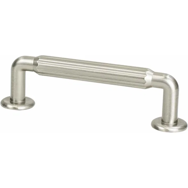 Berenson Cannelee 3-3/4" (96mm) Center to Center Brushed Nickel Cabinet Pull, 4-21/32" Length x 7/8" Width x 1-11/32" Projection