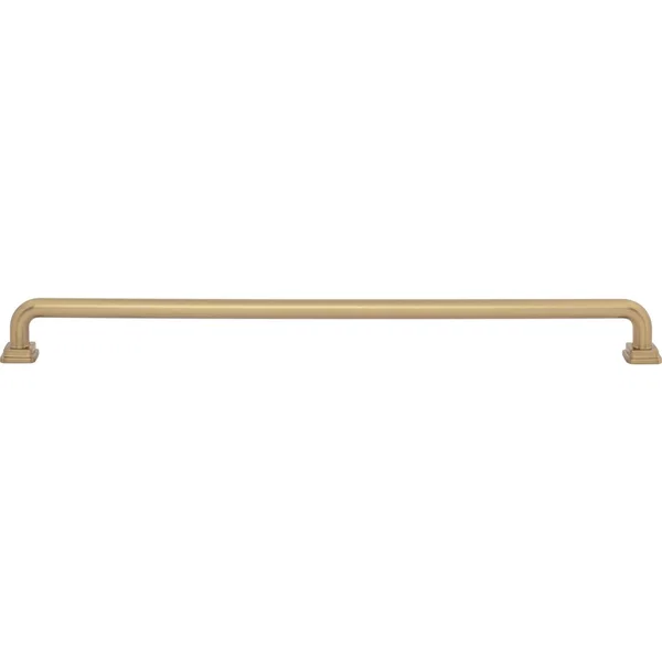 Atlas Homewares Kimberton 12" Center to Center Warm Brass Cabinet Pull, 12-3/4" Length x 3/8" Width x 1-3/16" Projection