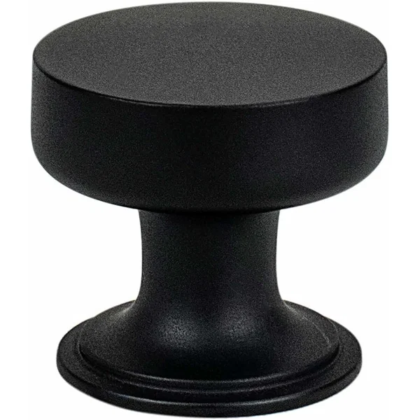 Berenson Folklore 1-3/16 Inch Diameter Cabinet Knob, Traditional Style, Zinc Material, Black