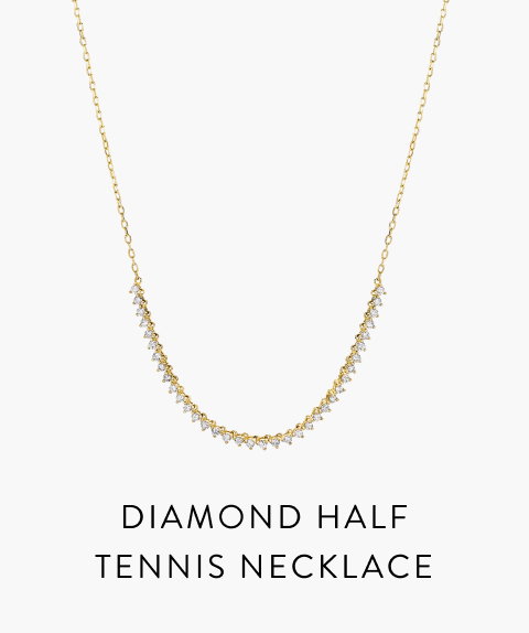 Diamond Half Tennis Necklace.