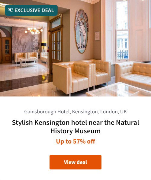 Stylish Kensington hotel near the Natural History Museum