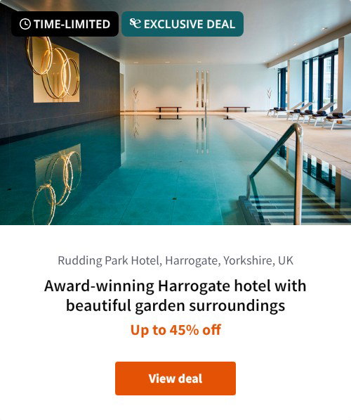 Award-winning Harrogate hotel with beautiful garden surroundings