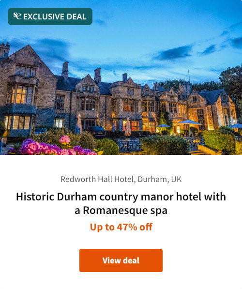 Historic Durham country manor hotel with a Romanesque spa