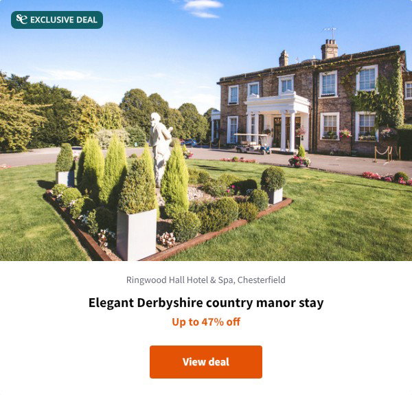Elegant Derbyshire country manor stay