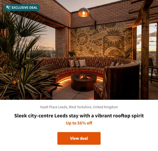 Sleek city-centre Leeds stay with a vibrant rooftop spirit