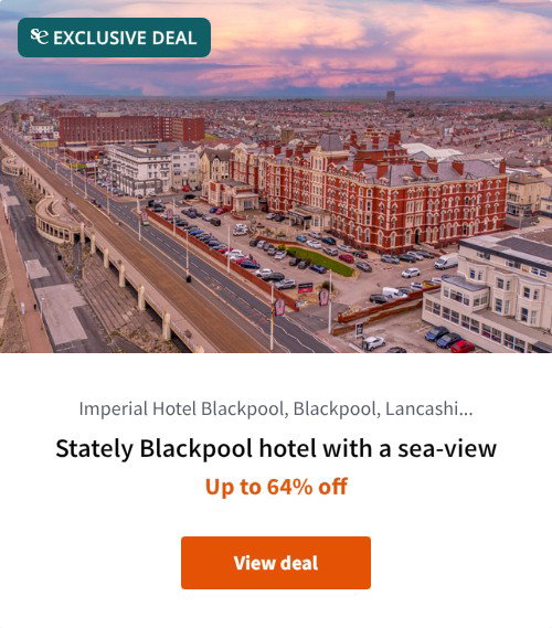 Stately Blackpool hotel with a sea-view