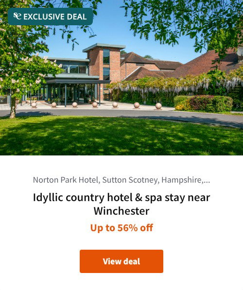 Idyllic country hotel &amp; spa stay near Winchester