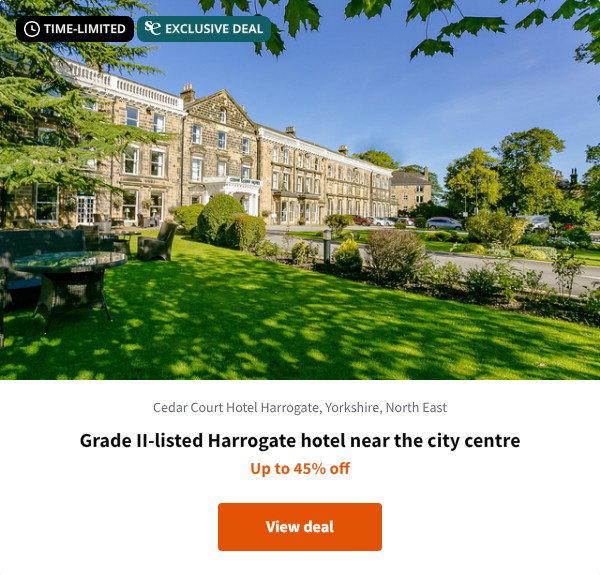 Grade II-listed Harrogate hotel near the city centre