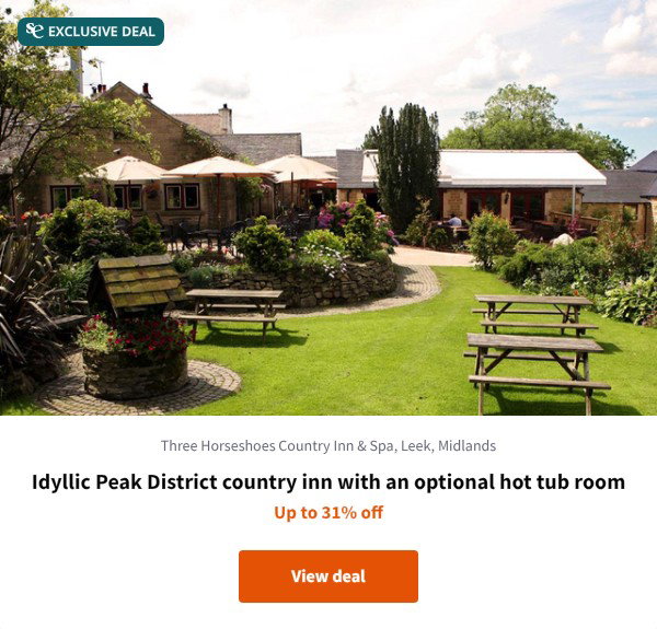 Idyllic Peak District country inn with an optional hot tub room