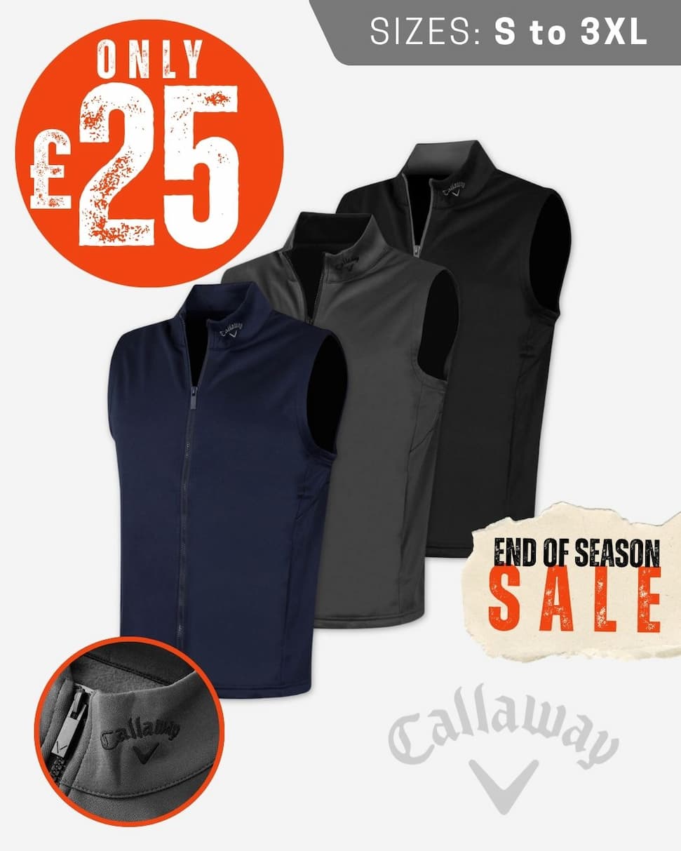 Callaway Golf Mens High Gauge Moisture Wicking Thermal Vest Gilet