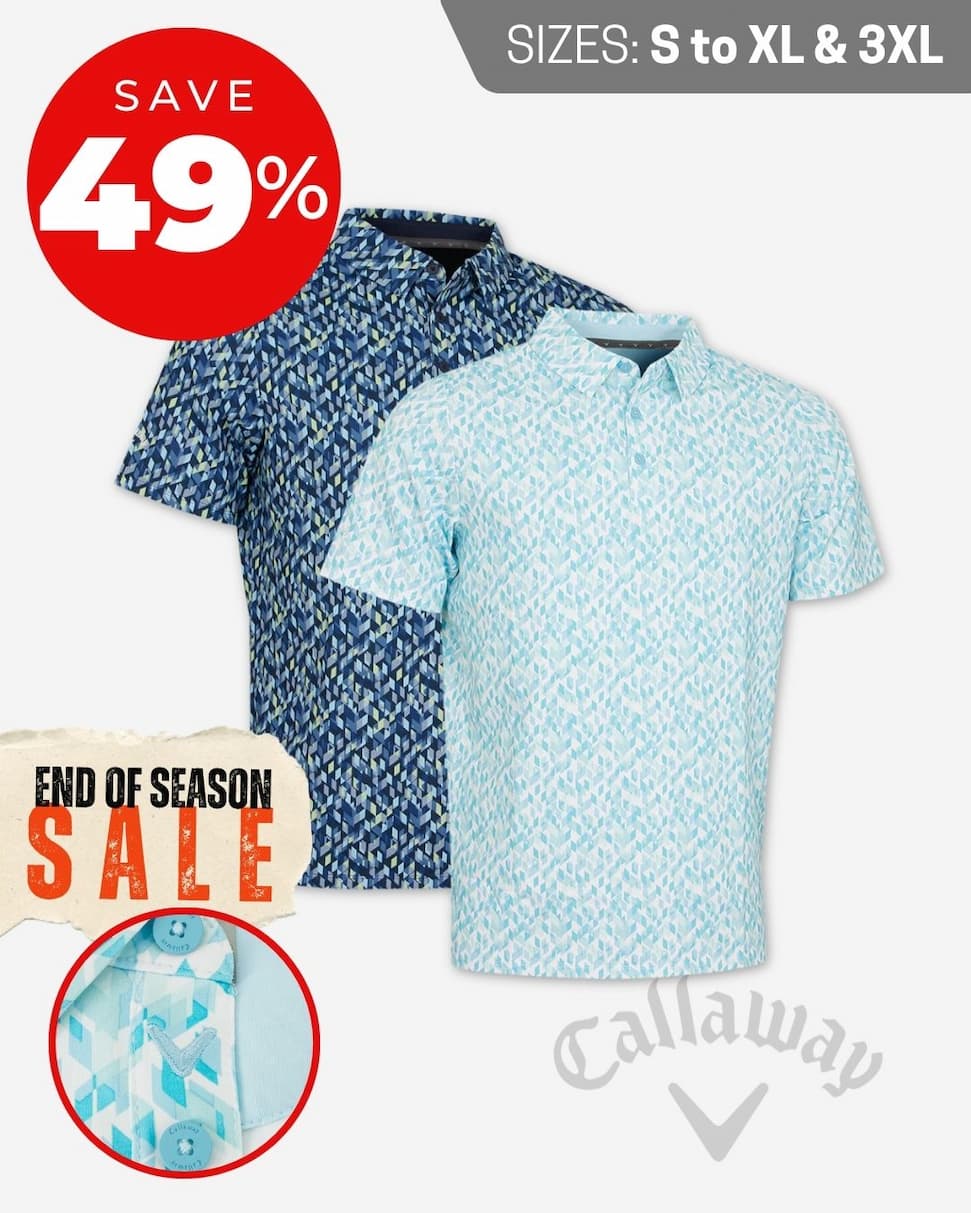 Callaway Golf Mens Kaleidoscope Chev Moisture Wicking Golf Polo Shirt
