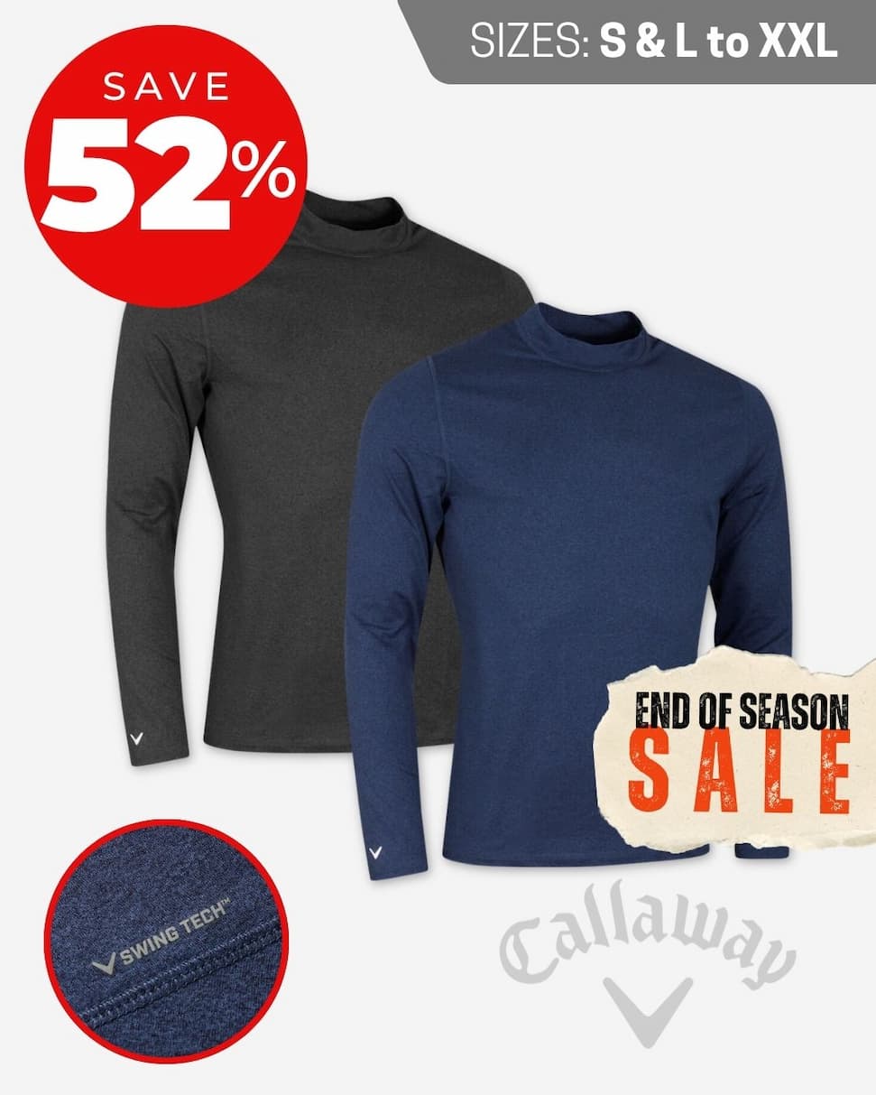 Callaway Golf Mens Crew Neck Moisture Wicking Swing Tech Baselayer