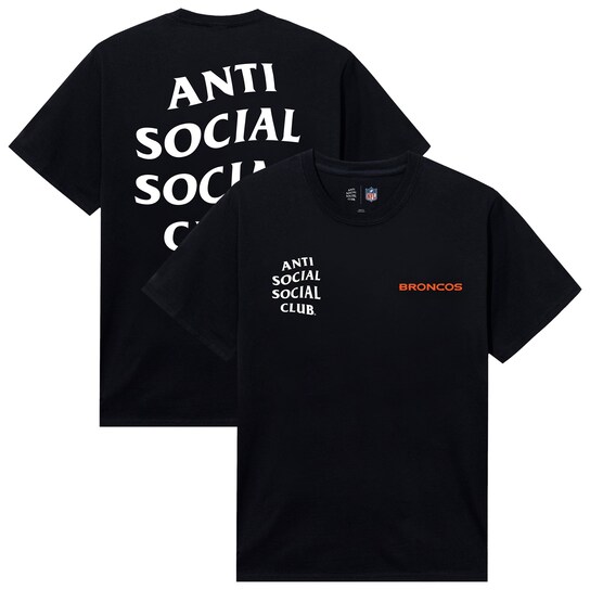 Unisex AntiSocialSocialClub x NFL Black Denver Broncos Snap T-Shirt