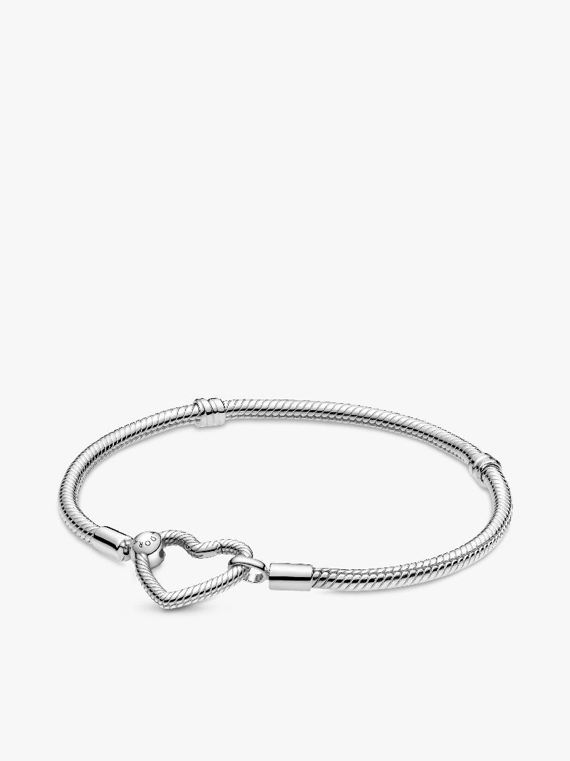 Pandora Moments Heart Closure Snake Chain Bracelet