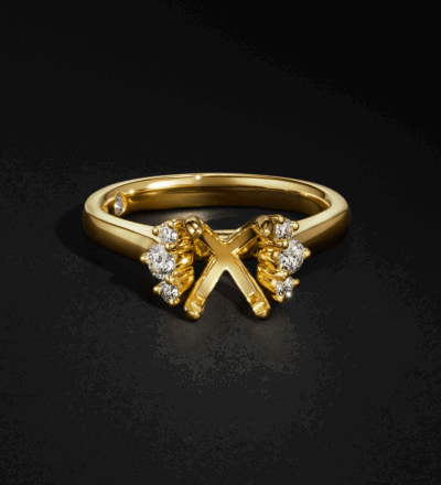Gold ring setting.