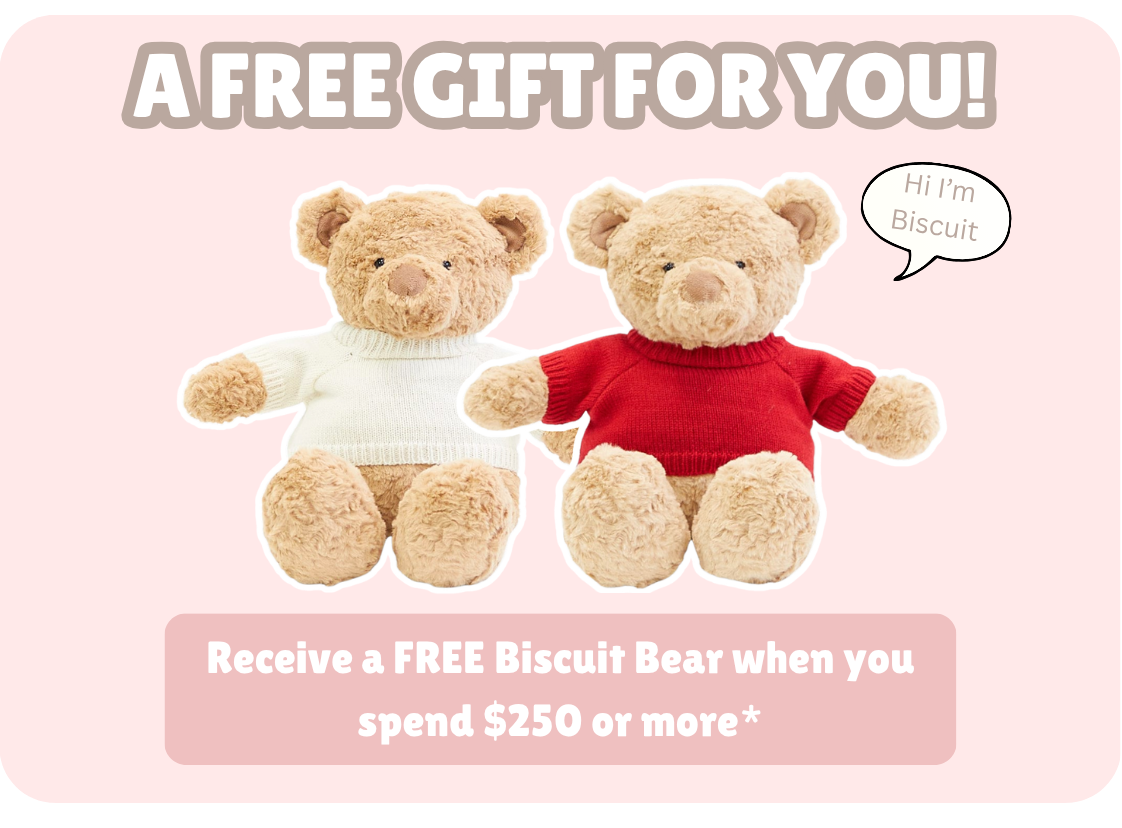 Free Biscuit Bear on orders over 250