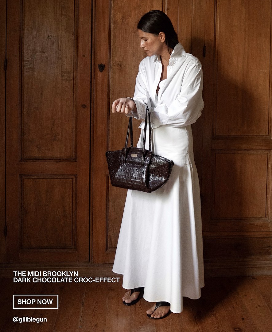 the midi brooklyn dark chocolate croc-effect