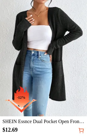 SHEIN Essnce Dual Pocket Open...