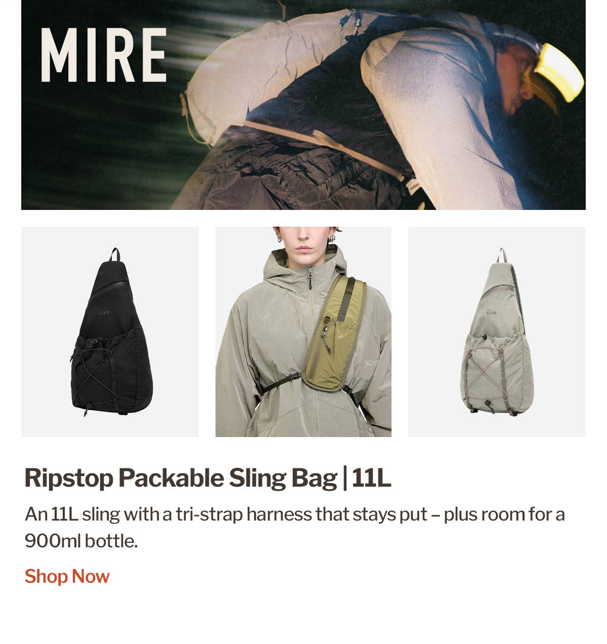 Elliker | Mire Ripstop Packable Sling Bag | WildBounds