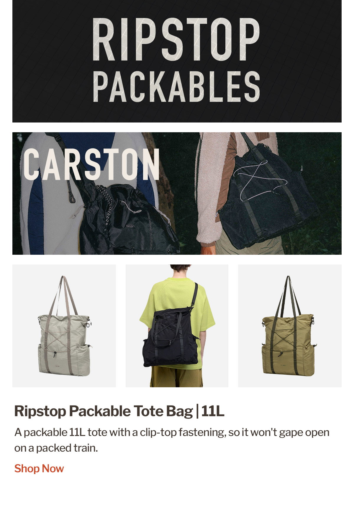 Elliker | Carston Ripstop Packable Tote Bag | WildBounds
