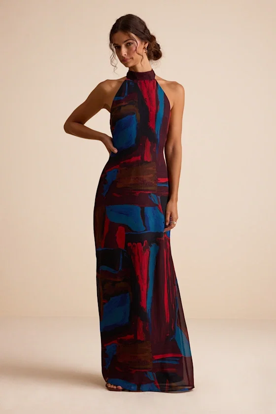 Image of The Solayne Dress in Burgundy