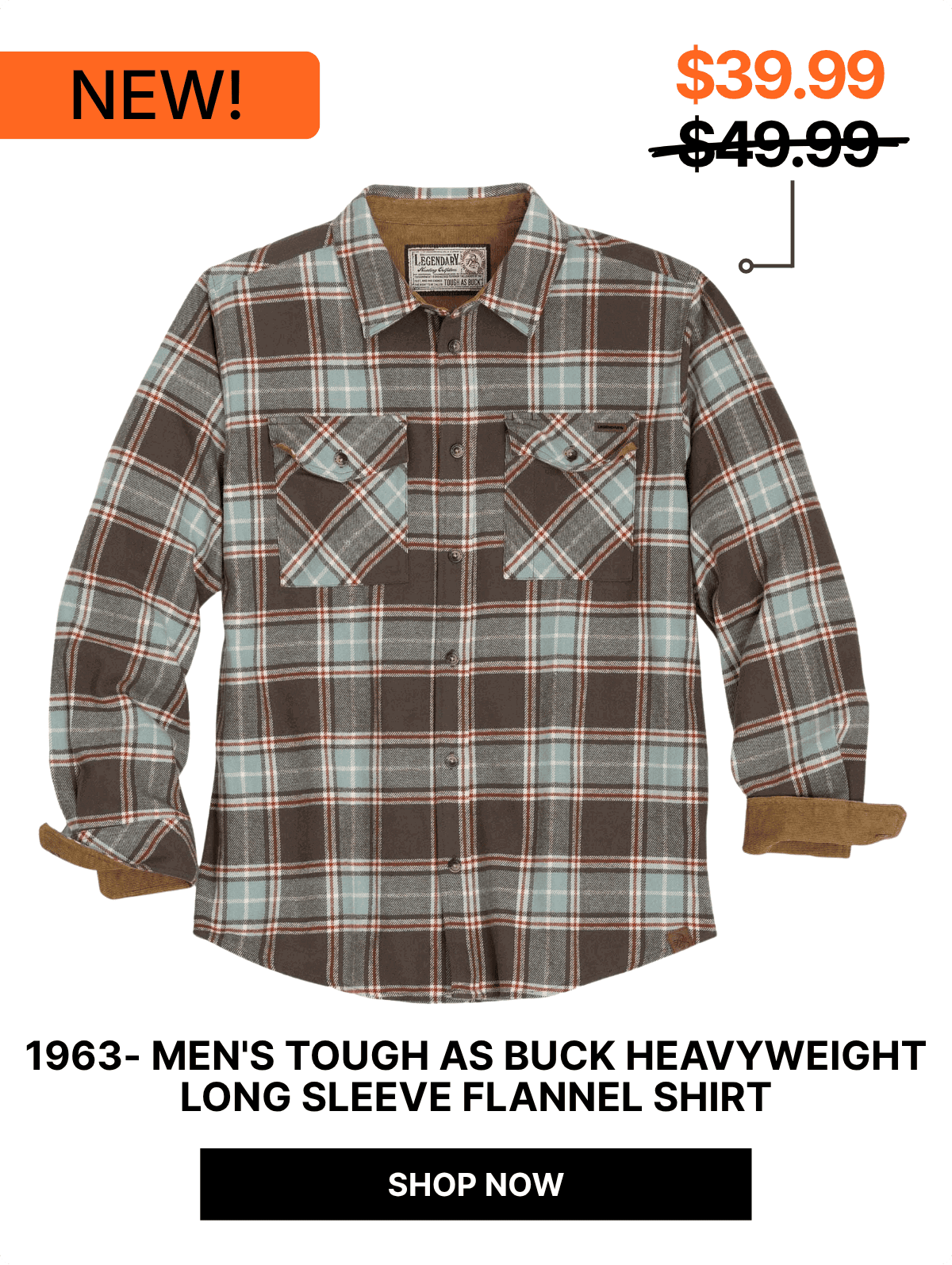 Men’s Tough as Buck Heavyweight Long Sleeve Flannel Shirt