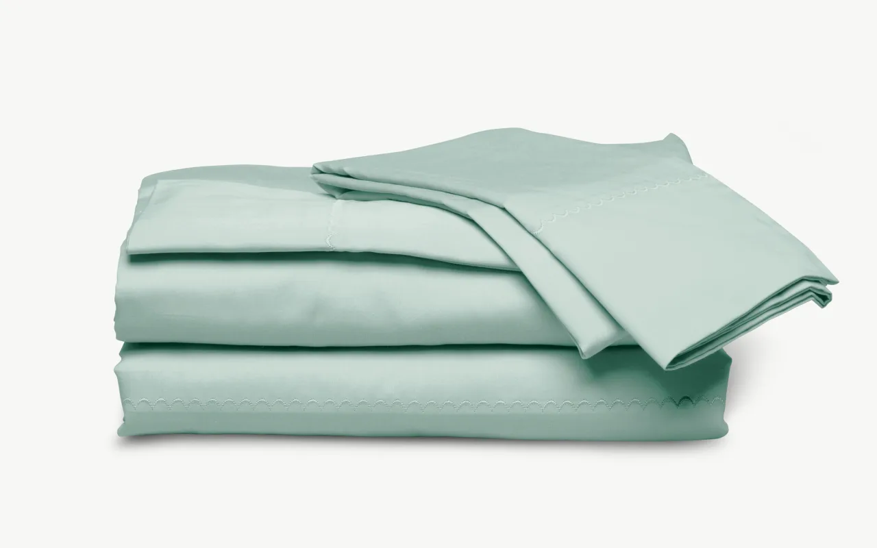 MyBob's Queen Seafoam Airy Cotton 4 Piece Sheet Set