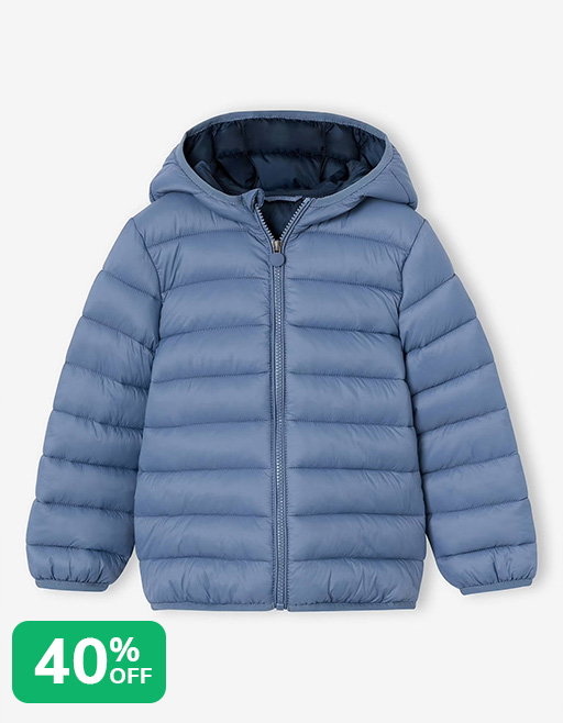 40% off Light Padded Jacket with Hood for Boys - grey blue