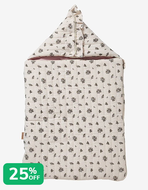 25% off Baby Nest in Cotton Gauze - white medium all over printed