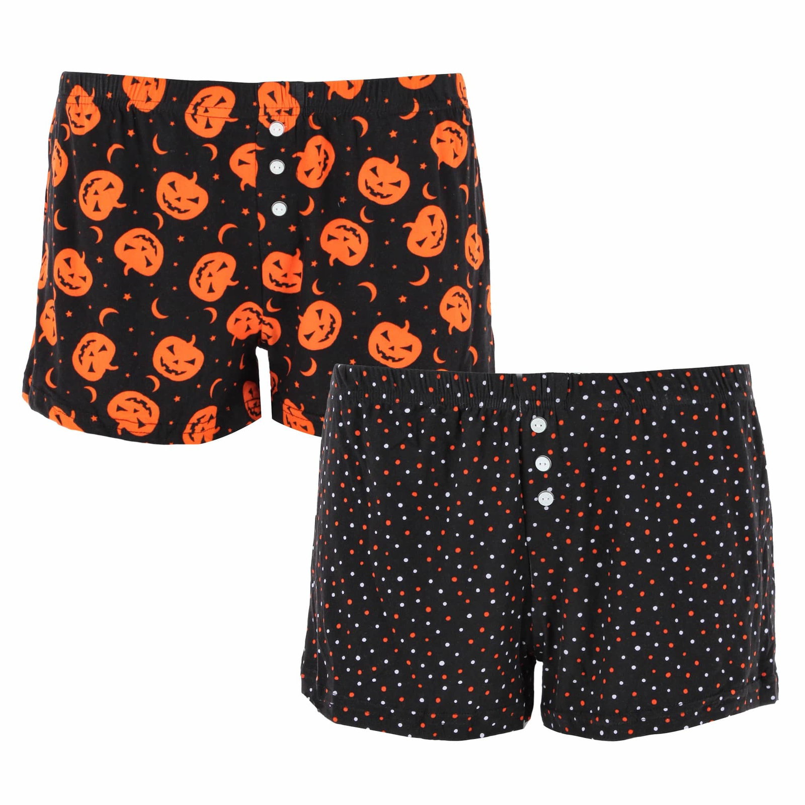 Image of CTM® Women's Halloween Jack-O-Lantern 2 Pack Pajama Shorts by Weekending