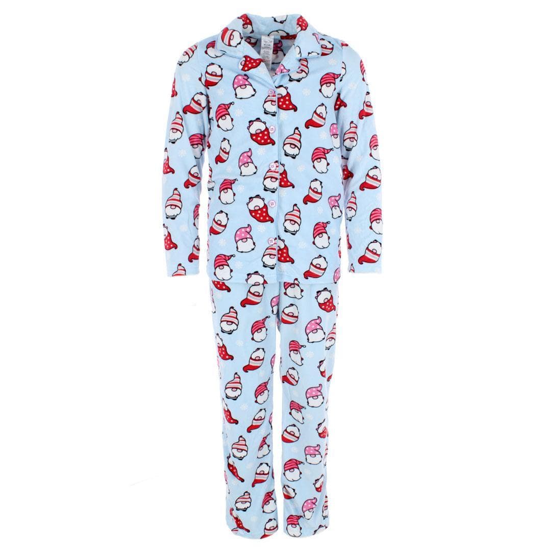 Image of Rene Rofe Girl's Winter Gnome Velour Pajama Set