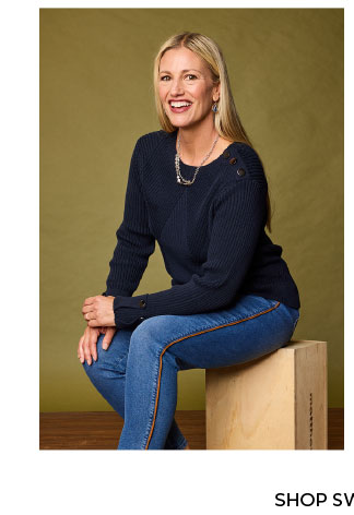 Diamond Stitch Button Detail Sweater
