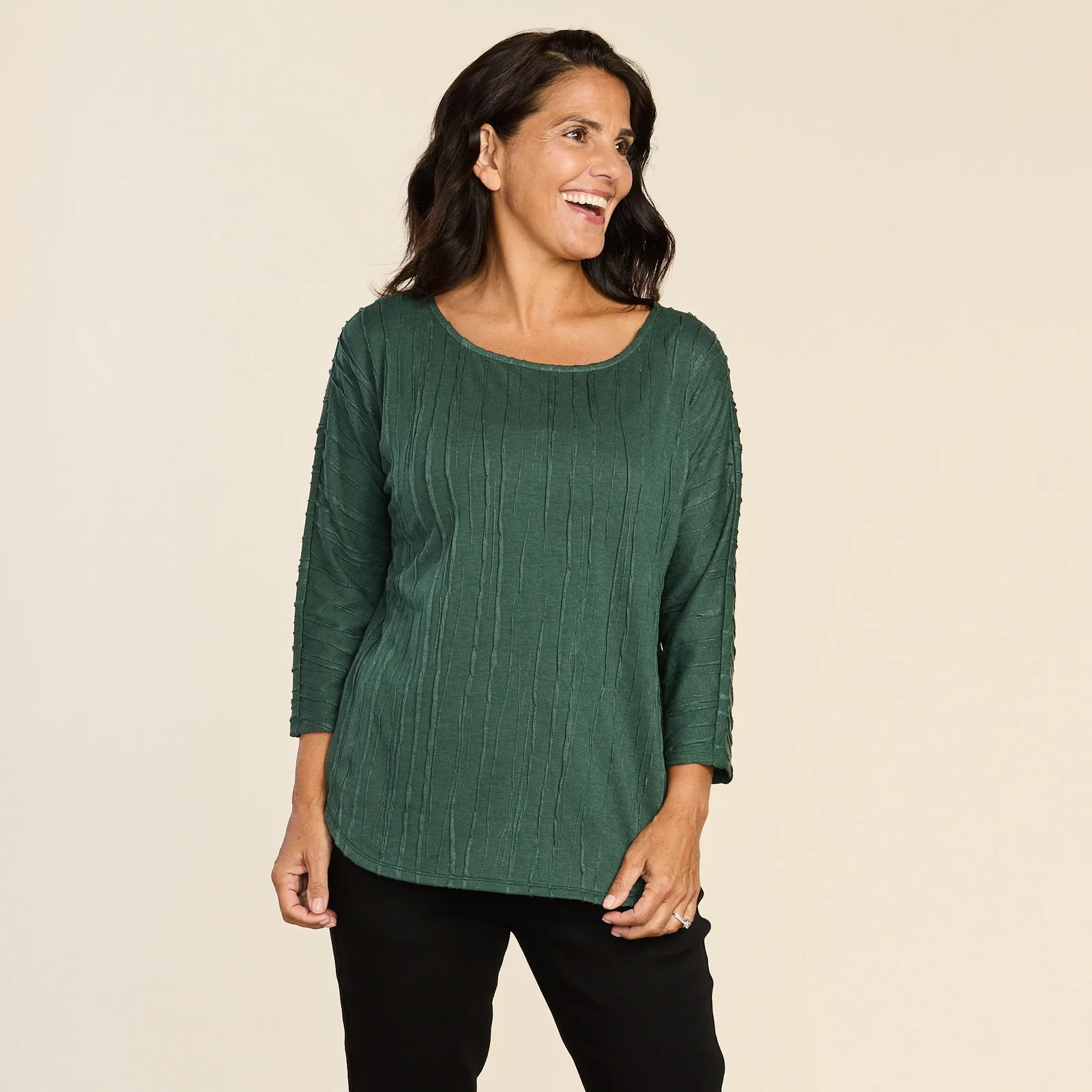 Image of Vertical Texture Dolman Sleeve Tee