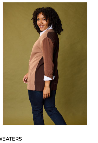 Color Block Open Front Cardigan
