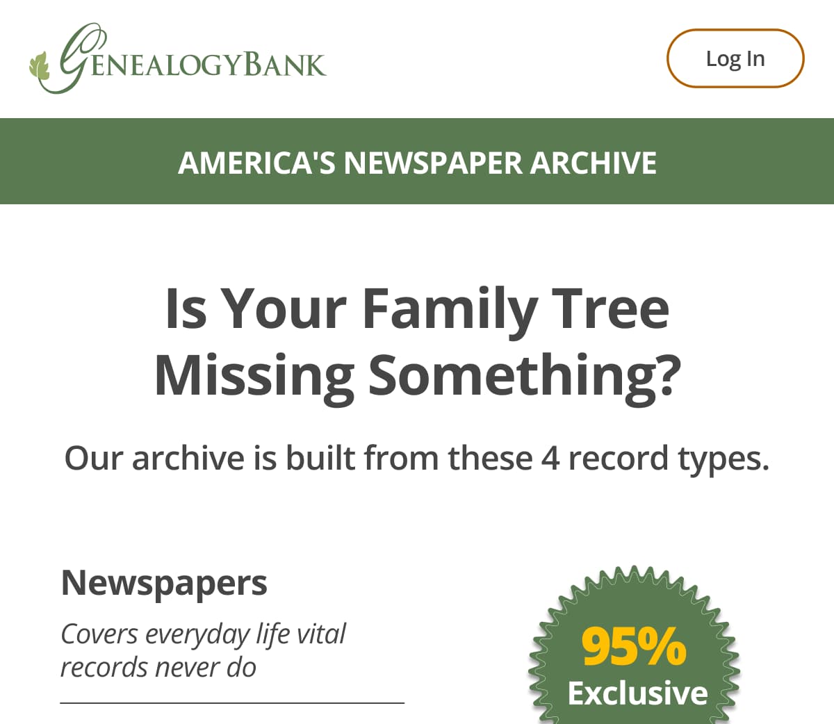Is your family tree missing something? Our archive is built from these 4 record types.