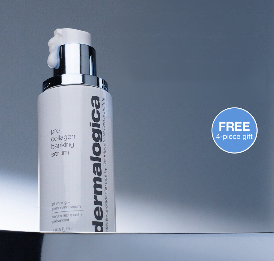PRO-COLLAGEN BANKING SERUM​  plump skin + preserve collagen​  save 27% with jumbo + receive a free 4-piece gift with purchase​  SHOP NOW​  Badge: FREE 4-PC GIFT​