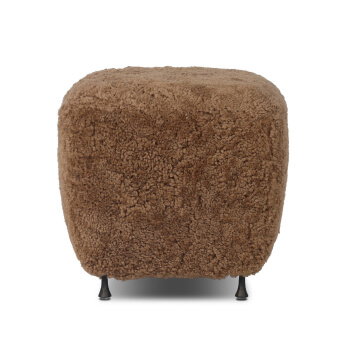 Joey Amber Shearling Ottoman