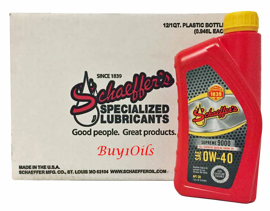 Schaeffer's 9040-012 Supreme 9000 Synthetic 0W-40 | 12-QTS
