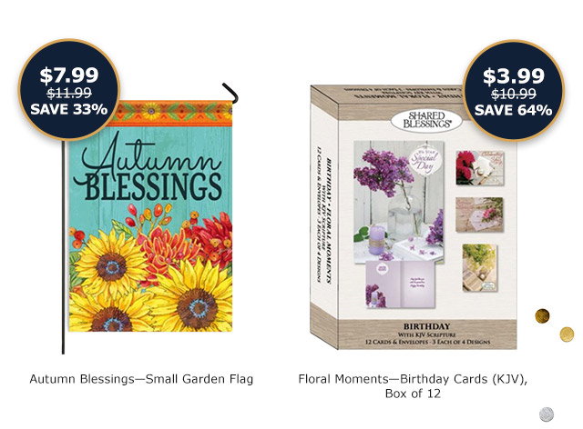 Autumn Blessings Small Garden Flag | Floral Moments Birthday Cards, Pack of 12