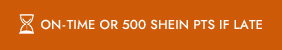 ON-TIME OR 500 SHEIN PTS IF LATE