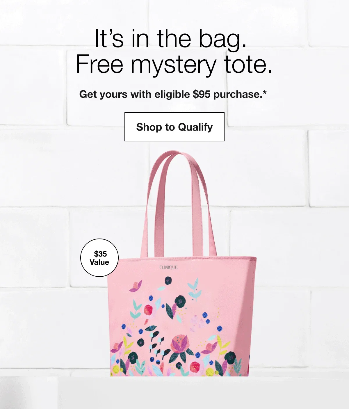 It’s in the bag. Free mystery tote. | Get yours with eligible $95 purchase.* | Shop to Qualify | $35 Value