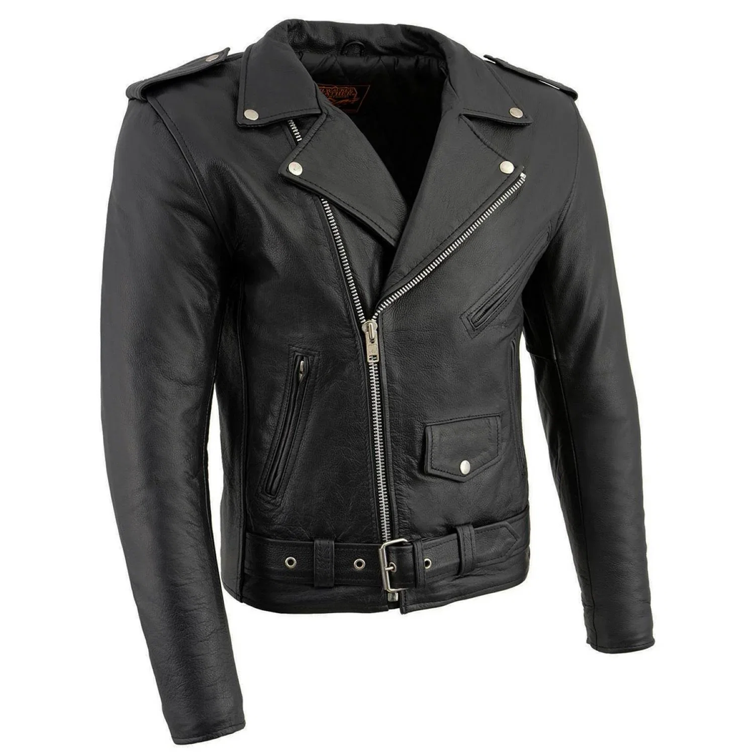 Image of Milwaukee Leather Men's The Legend Classic Brando Black Premium Leather Motorcycle Jacket - LKM1781