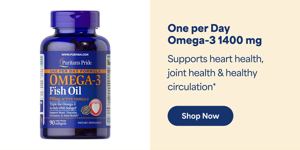 One Per Day Omega-3 Fish Oil 1400 mg (950 mg Active Omega-3)