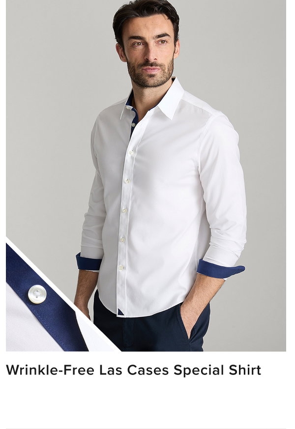 Model is wearing Wrinkle-Free Las Cases Special Shirt
