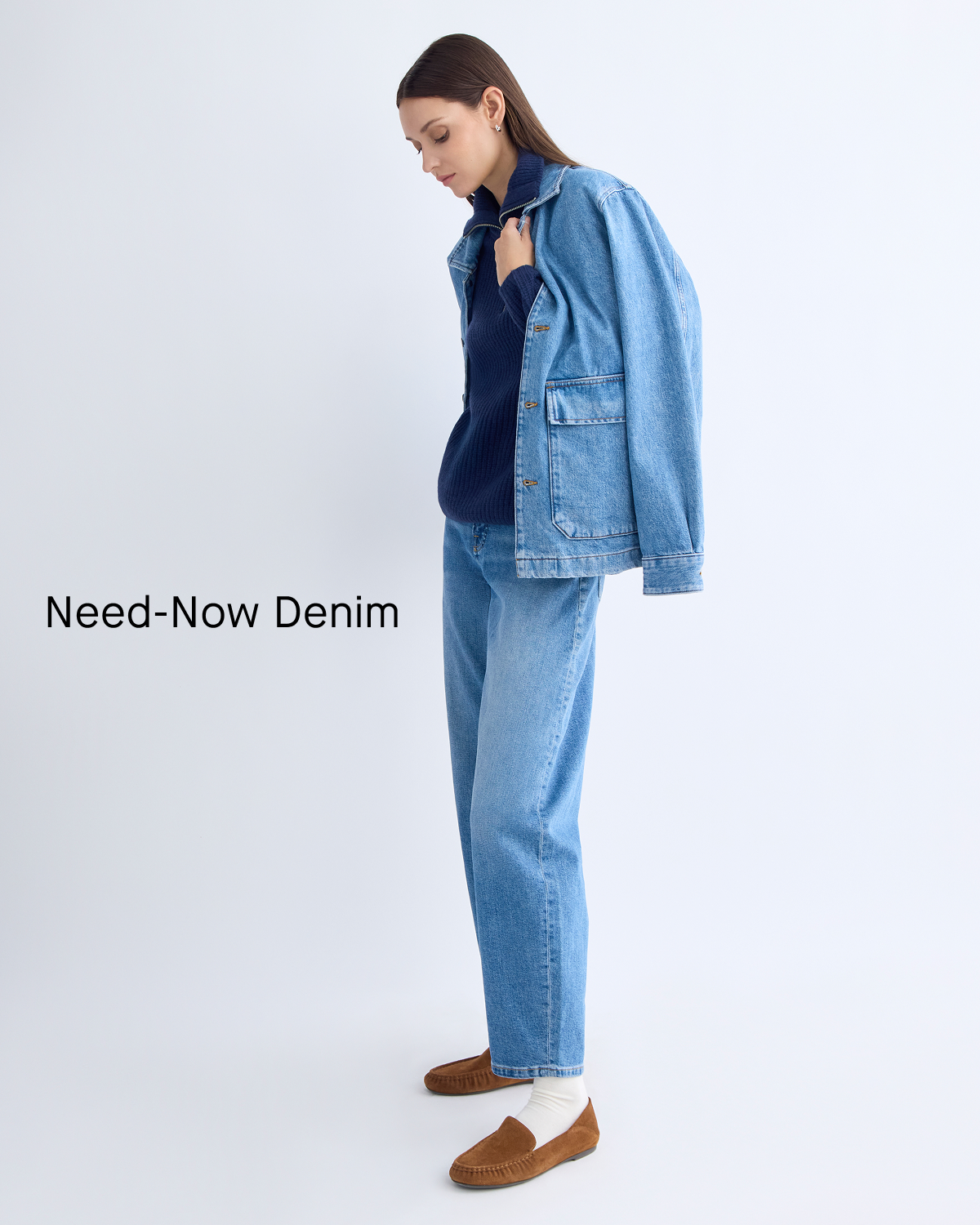Image | Need-Now Denim | Model in The Way-High® Jean 2.0 | Medium Wash