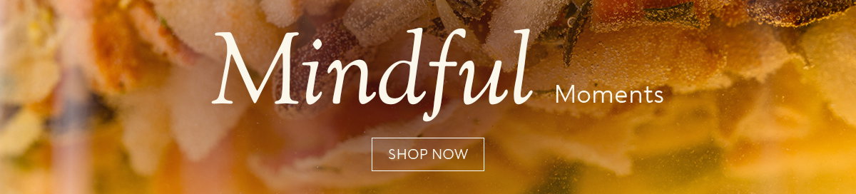 Banner with 'mindful moments' and a shop now CTA