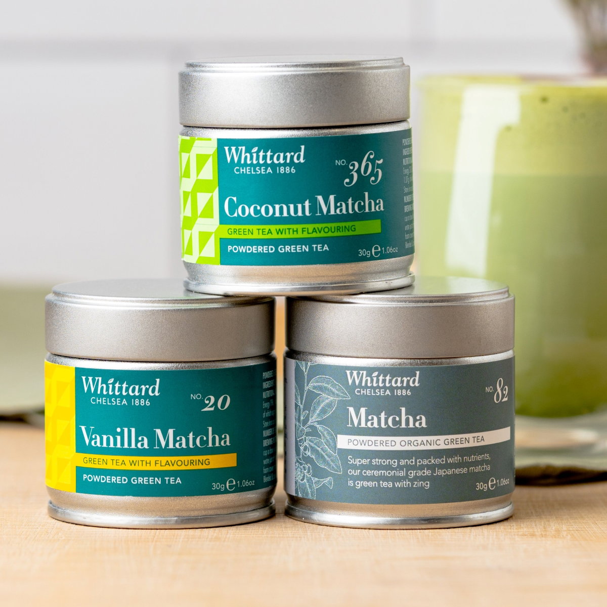 image of three matcha tins