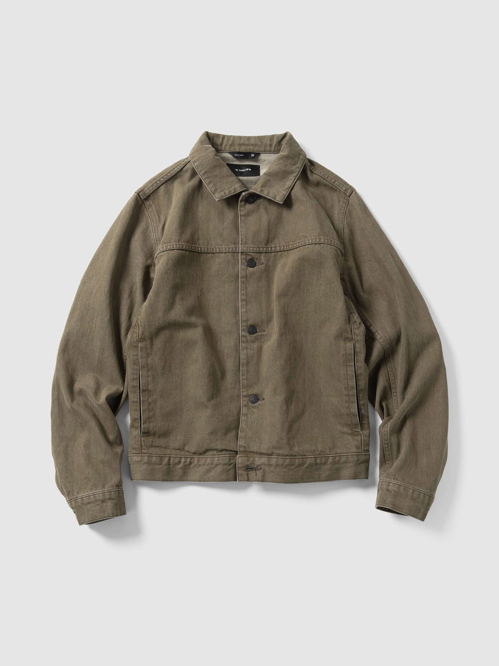 Image of Rig Jacket - Washed Cotton Denim Taupe